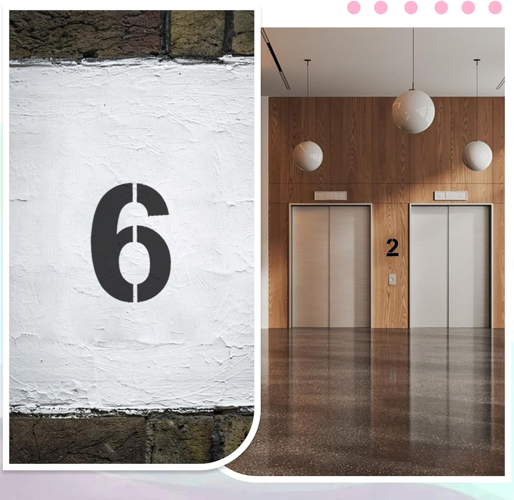 5 Inch Number Stencils 0-9 Address Number Stencil Reusable Number Stencils Set Digital Stencils Templates for Cake Stencil Address Number Painting Stencils Templates