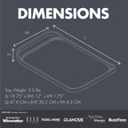 LINE+ARC Waterproof, Easy-to-Clean, 18"x12" Serving Tray Extra Large Handles (Slate) 100% Food-Grade Melamine for Breakfast, Dinner, Bed, Tea, Crafts, Decorative, TV, Couch, Outdoor, Patio