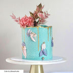 Cake Baking Stencil - Seamless Delicate Pattern for Decorating Tall Double Barrel Cake to Use with Buttercream, Royal Icing, Ganache, Paint, Airbrush (DIADOT)