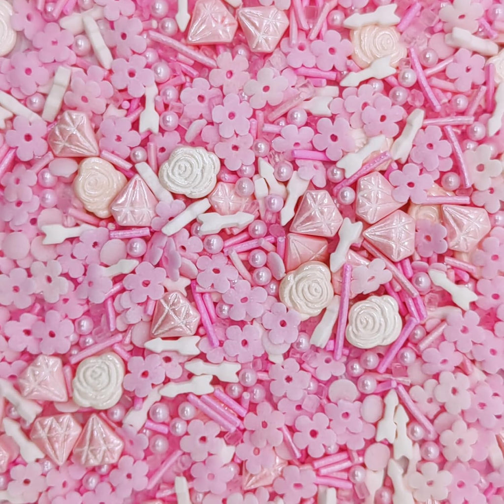 Sprinkles Diamond & Rose & Arrow Cake Decorations Cupcake Toppers Cookie Decorating Perfect for Cakes,Cupcakes,Desserts Toppings 3OZ