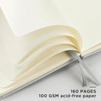 &And Per Se Dotted Journal Notebook, A5 Hardcover Leather Bullet Dotted Journal, 160 Pages 100 gsm Thick Dotted Paper，3 Sheets of Stickers Included - 5.7'' x 8''（Grey）