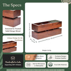 Brick Brown Premium Handcrafted 3-Partition Wooden Cutlery Holder Storage Spoon, Knife, Fork, Chopstick Caddy Self Organizer Stand for Home Kitchen Tableware Restaurant in Mahogany(9.1x3x3.9Inch)