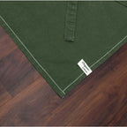 AMOUR INFINI Cotton Solid Aprons for Women with Pocket, Adjustable Strap and Waist Ties Washed Chef Aprons for Cooking, Baking and Gardening (27.5x33 Inches - Green)