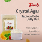 Fanale Crystal Agar Boba, Crystal Jelly Ball, Ready to Serve, Soft Chew Texture, Instant Boba Pearls for Bubble Tea, Frozen Yogurt, Shaved Ice & Dessert’s Topping