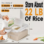 Rice Storage Container 20 lbs - 15 lbs Airtight Flour Dispenser with Lids & wheel, BPA Free, kitchen organizers for Pet/Cat/Dog Food Storage Container (10 lbs), White