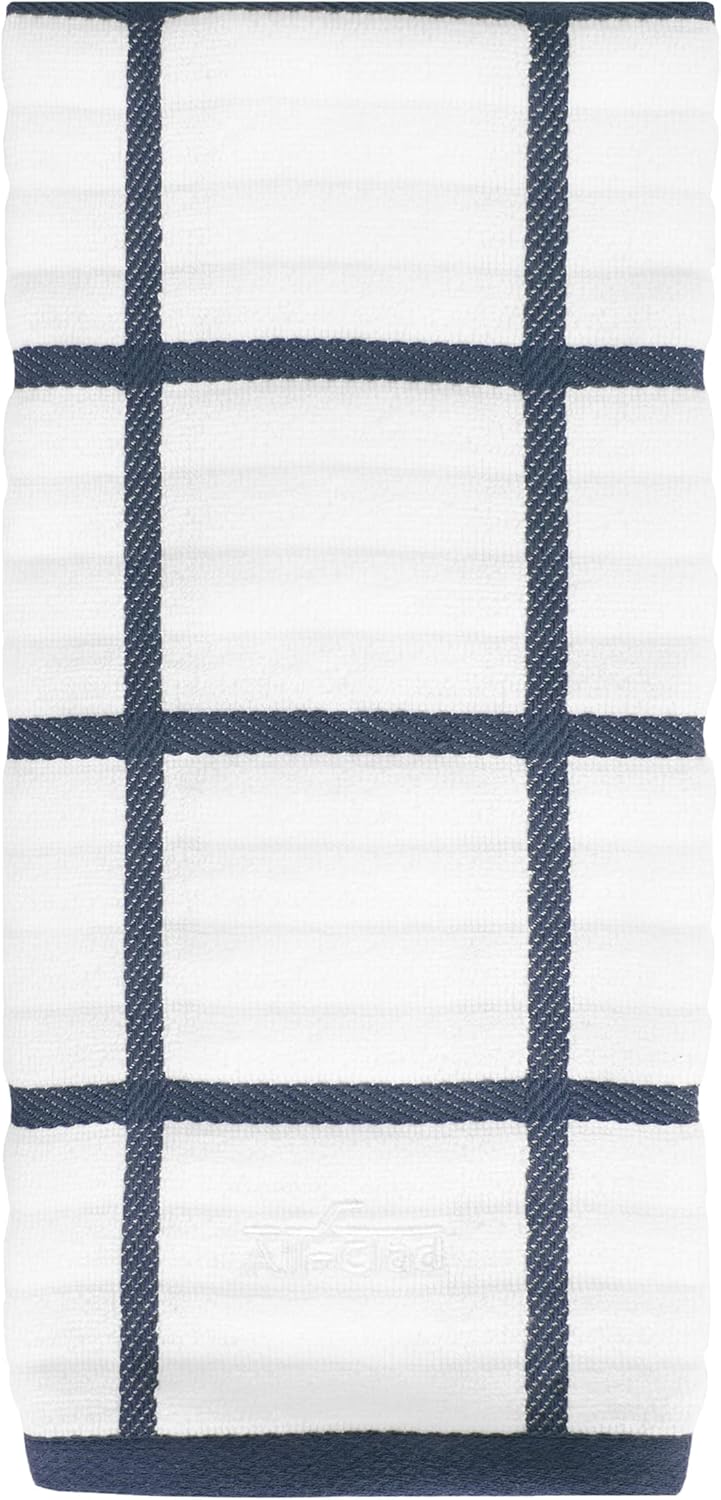 All-Clad Checked Kitchen Towel: Highly Absorbent, Super Soft Long Lasting - 100% Cotton, 17"x30" Tea Towel for Cleaning & Drying Dishes, Pans, Glassware, or Countertops, (1-Pack), Indigo