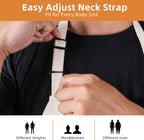 Chef Apron Unisex Two-Tone Professional Kitchen Bib Apron with 2 Pockets Cooking, Grilling, and Baking Gift