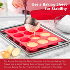 2 Inch Round MuffinPan,3 Pcs 12 Cups Egg Bites Silicone Mold,Cupcake Pan Molds For Baking English Muffins and Egg Bites,Cookies,Whoopie Pies,Mini Cakes,Biscuits,Buns