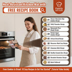 Silicone Baking Mat with 10 Quick Recipes, Extra Thick Silicone Mats for Baking, Non Stick Pastry Mat,Reusable kneading Dough Rolling Mat for Cookie, Macaron, Bread, Pizza-Tutorial Video Included