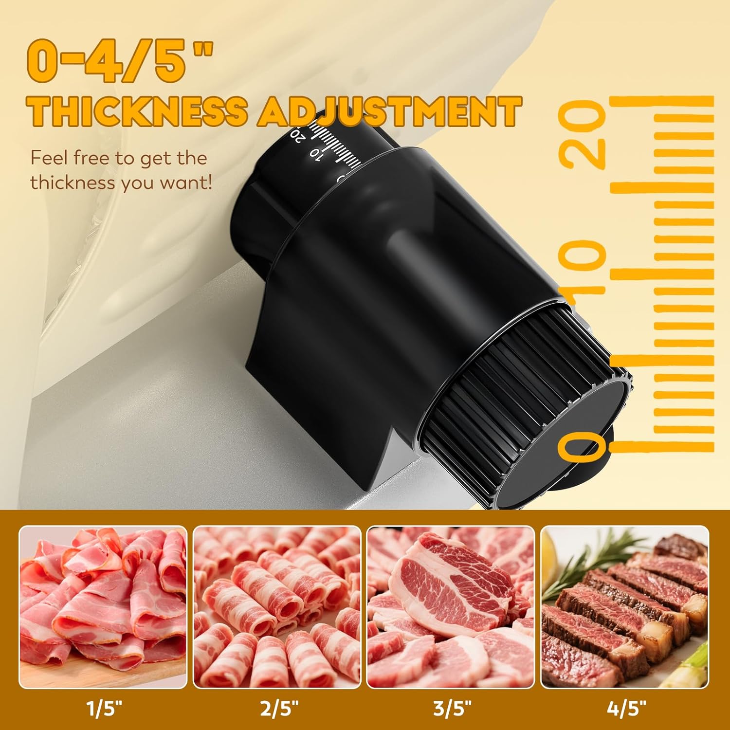 CGOLDENWALL Meat Slicer, 220W Electric Deil Food Slicer with 2 Removable 7.5" Blades, 4/5" Adjustable Thickness, Food Slicer Machine for Home Cutting Meat Cheese Bread Vegetables, 110V CE