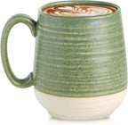 Hasense Ceramic Soup Cup With Handle, 20oz Large Coffee Cup for Home and Office, Perfect for Tea, Coffee, Latte, Dishwasher and Microwave Safe, 1 PCS(Green)