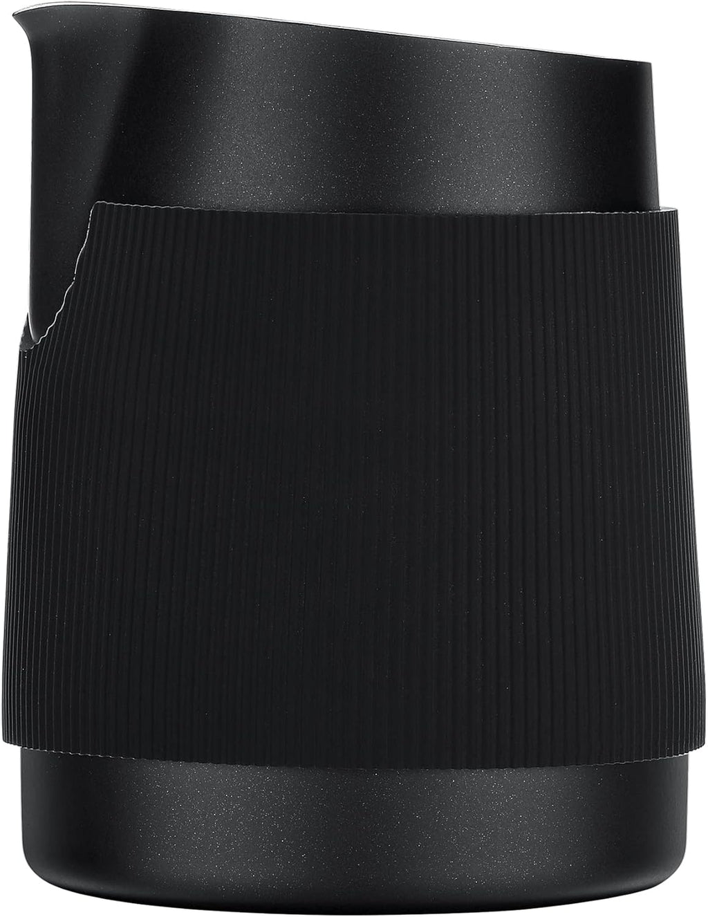 Normcore Handleless Milk Frothing Jug, Milk Pitcher 15.2 oz, Milk Frother Steamer Cup Stainless Steel Espresso Cup, Sharp Spout, Black, 450 ml