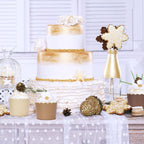 Whaline 120Pcs Brown Paper Baking Cups Scalloped Edge Cupcake Wrappers Gradient Brown Cupcake Muffin Cases for Wedding Birthday Baby Shower, 3 Colors