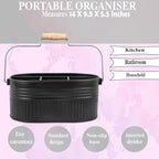 Alpha Living Home Galvanized Organizer Kitchen Drawer Organizezs Utensil Organizer Heavy Duty Metal Alloy Silverware Holder Cutlery Organizers in Drawer Flatware Organizer Tray 4 slots (Black)