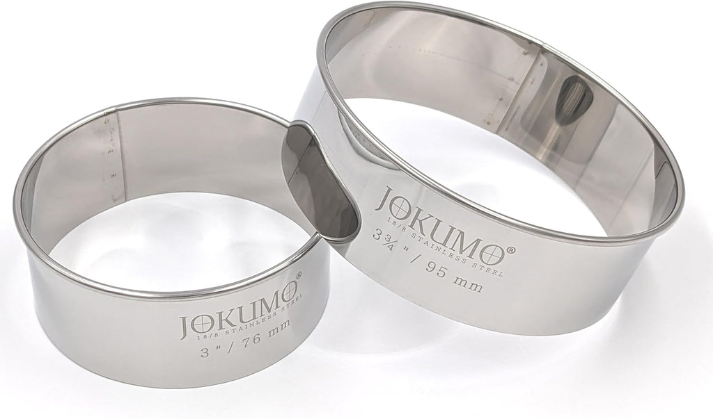 12 Piece Plain Round Pastry/Cookie Cutter Set Heavy Duty Commercial Grade 18/8 304 Stainless Steel - Metal Marked Size – Perfect For Cooking Enthusiast