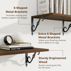 RICHFOCUS 12 Inch Deep Floating Shelves for Wall, 48" W x 12" D Wood Wall Shelves Set of 2, Wide Floating Shelves for Living Room, Bedroom, Kitchen, Bathroom and Decor Storage, Walnut