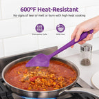 U-Taste Silicone Spatula Set with 600 Degrees Fahrenheit Heat Resistant (Purple)