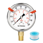 0 to 100 Psi Pressure Gauge, Glycerin Liquid Filled, 2.5 inch Dial, 1/4" NPT Lower Mount, Stainless Steel Case, for Water Pump, Pneumatic Air, Well Tank, RV Hose, Gas, Low Pressure Test