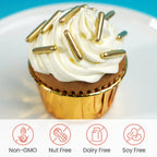 Gold Sprinkles, Metallic Rods Candy, Gold Rods Sugar For Baking, Donuts, Cakes, Cupcakes, Cookies, Wedding Party, Holiday, 150g/5.29oz