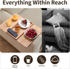 Bamboo Sofa Arm Tray Foldable Couch Arm Tray Anti-Slip Armrest Cup Holder For Couch For Drinks Snacks Phone Remote