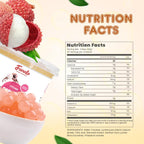 Fanale Lychee Popping Boba Pearls, Vegan, Non GMO, Gluten Free, Fat Free, Perfect for Bubble Tea, Smoothies, Ice Cream, Desserts, and Beverages.