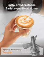 Dreo Milk Frother, 8-in-1 Electric Frother for Latte Art Coffee, 9oz/270ml Warm and Cold Foam Automatic Frothers for Dairy and Non-Dairy Milk, LED, Easy to Clean, BaristaMaker Air