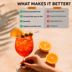 DEMIGO Fruit-Shaped Cocktail Picks, 8 Stainless Steel Reusable Skewers with Tropical Toppers - Olive Stuffers Martini Picks set Fruit Toothpicks Garnish Skewers Appetizer Drink Stick