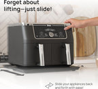 Ibyx Elegant Sliding Tray for Your Coffee Maker & Heavy Kitchen Appliances - Sturdy, Slides Easily from Under The Cabinet (Black, 16" W x 13" D)