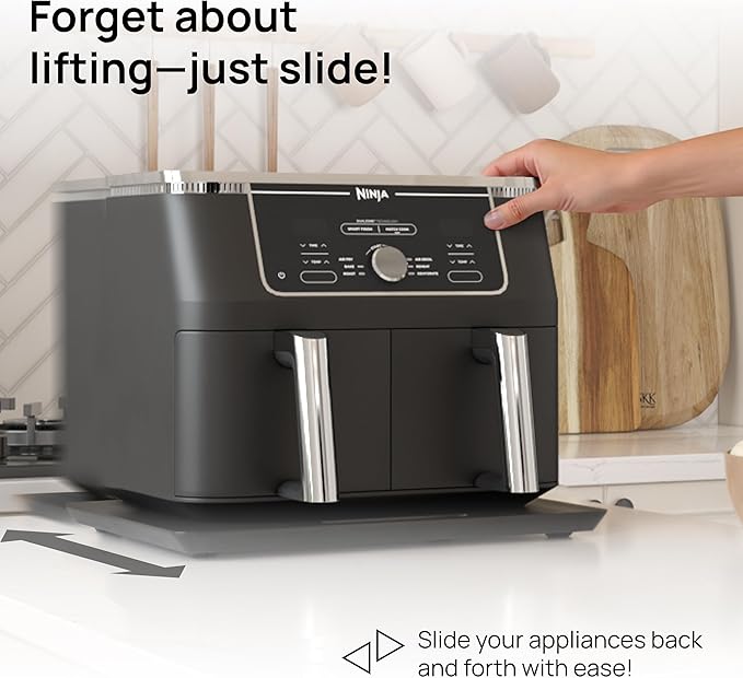 Ibyx Elegant Sliding Tray for Your Coffee Maker & Heavy Kitchen Appliances - Sturdy, Slides Easily from Under The Cabinet (Black, 16" W x 13" D)