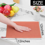 Homaxy 100% Cotton Waffle Weave Kitchen Dish Cloths, Ultra Soft Absorbent Quick Drying Dish Towels, 12 x 12 Inches, 6-Pack, Coral