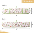 Maison d' Hermine Double Oven Mitts 100% Cotton 7"x35" Double Oven Mitt Heat Resistant BBQ Cooking Gloves with Loop, Baking, Grilling, Home, Kitchen, Handling Hot Pans (Christmas Dew)
