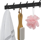 VAEHOLD Wall Hooks Coat Hooks Wall Mounted, Coat Rack with 6 Double Hooks for Hanging Towel Hat Coat Robe Bag Key for Bathroom Kitchen Bedroom 2 Pack