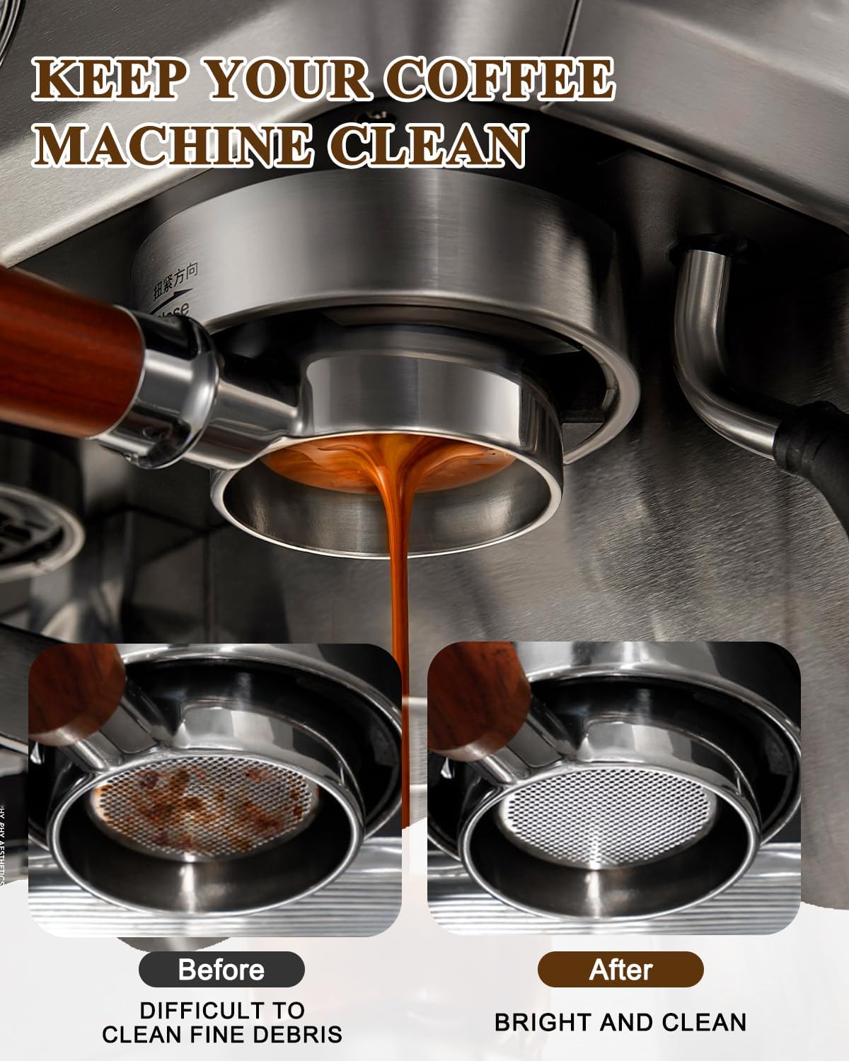 51mm Espresso screen & Food-Grade Silicone Puck Screen Holder, 316 Stainless Steel Puck Screen Kit - 1.7mm Thickness 150μm, 2pack