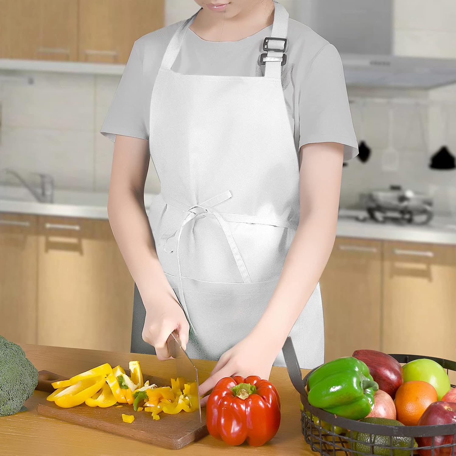 Cotton Blend Waterproof Apron With 2 Pockets for Women Men - Cooking Kitchen Chef Arpon BBQ Work Painting - (1 Pack)
