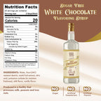 ChocZero Sugar Free White Chocolate Syrup for Coffee - Latte Flavoring Syrups - Keto Friendly, Zero Sugar, 25.4 Ounces (Pack of 1)