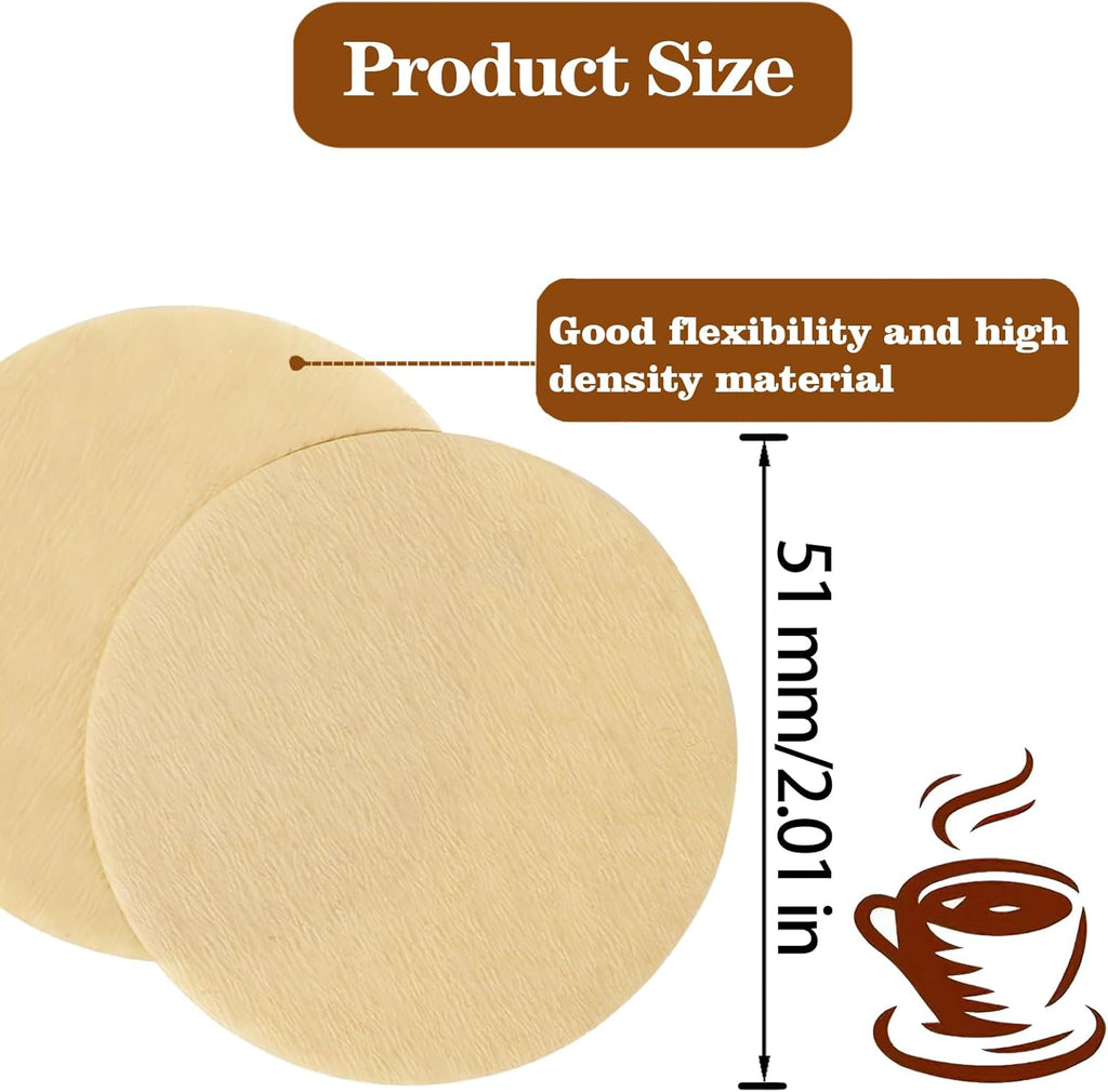 800 Count Espresso Coffee Filters, 51 mm Unbleached Round Coffee Paper Filter for Espresso Machine, Disposable Coffee Filter Compatible with Espresso Coffee Maker