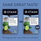 Stash Tea Double Bergamot Earl Grey Black Tea - Caffeinated, Non-GMO Project Verified Premium Tea with No Artificial Ingredients, 18 Count (Pack of 6) - 108 Bags Total