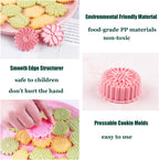 8PCS Flowers Cookie Cutter Sets Daisy Rose Cookie Cutters with Plunger Stamps Sun Flower 3D Plastic Pressable Biscuit Molds Cake Cooie Baking DIY Supplies (A8)