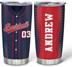 Hyturtle Personalized Baseball Tumbler Baseball Players Design Stainless Steel Double Walled Vacuum Insulated Tumblers 20oz30oz Coffee Travel Mug Cup Christmas Gift For Men Boys Friends Dad Sports Fan