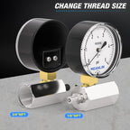 MEANLIN MEASURE 0-5Psi Diaphragm Type Capsule Low Pressure Gauge with 3/4" FNPT Connection Valve, 2-1/2" FACE DIAL Adjustable Air Test Pressure Gauge
