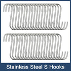 40-Pack S Hooks - Stainless Steel Heavy Duty S Hooks for Hanging pots, Pans, Plants, Coffee Mugs, Towels in Kitchen and Bathroom, Coat, Bag, Work Shop, Perfect Rack Hooks