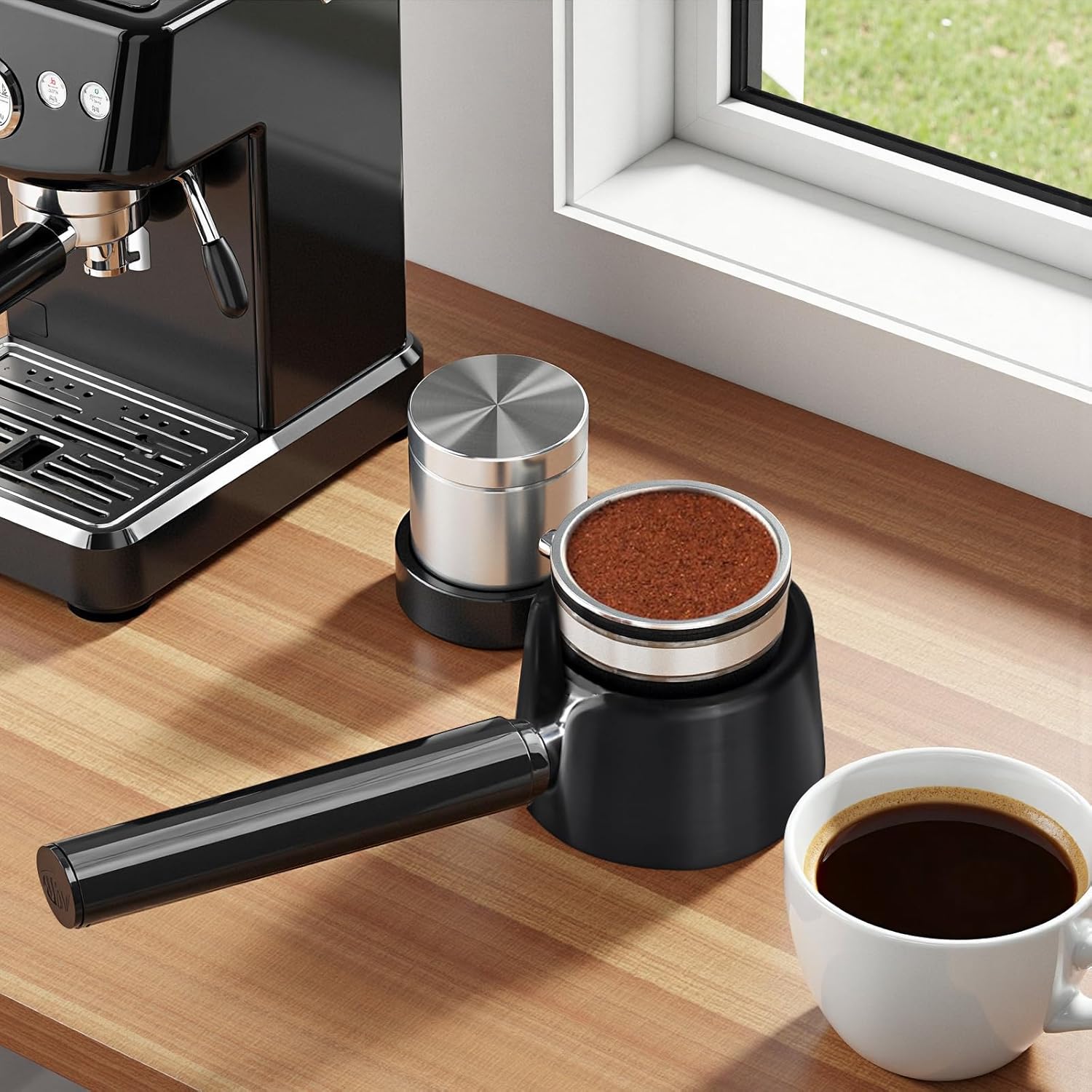 Coffee Tamper Base for Ninja Espresso ES601, Compatible Handheld Portafilter, Portafilter Holder for Ninja, Anti-Slip PETG Coffee Tamper Base for Ninja Luxe Cafe Accessories