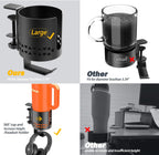 Desk Cup Holder Metal & Headphone Hanger 360° Rotating PC Gaming Desk Accessories Anti-Spill Table Cup Holder Clamp on Chair for Coffee Mugs Stanley YETI Bottles Pencil Holder