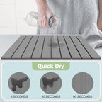 Stone Dish Drying Mat for Kitchen Counter,24"(L)×16"(W) Collapsible Fast-Drying Diatomaceous Earth Mats with Towel Sanding Tool,Versatile Stone Drying Mats for Cups Dishes Bottles