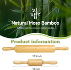 2 Pack（10 inch &17.5 inch） Wooden Rolling Pin for Baking - Long Dough Roller for All Baking Needs