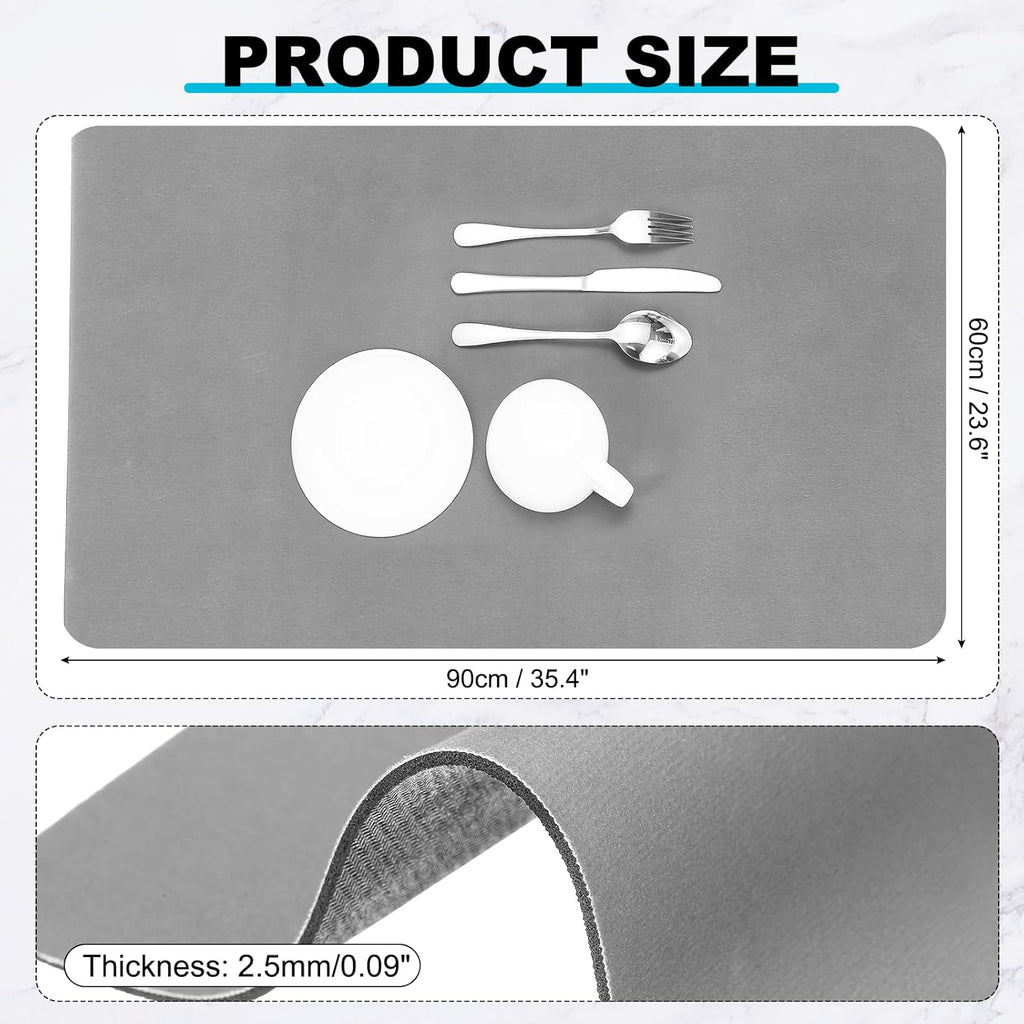 uxcell Silicone Mats for Kitchen Counter, 35.4" x 23.6" Non-Slip Countertop Protector Mat Heat Resistant Coffee Mat Waterproof Table Placemat, Gray