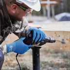 KAYGO Winter Work Gloves for Men and Women, 12 Pairs Thermal Insulated Safety Work Gloves PU Coated, Smooth Grip on Palm & Fingers,Ideal for Freezer Work,Blue,M