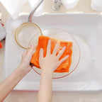 Homaxy 100% Cotton Waffle Weave Kitchen Dish Cloths, Ultra Soft Absorbent Quick Drying Dish Towels, 12 x 12 Inches, 8-Pack, Orange