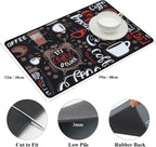 SHACOS Coffee Bar Mats 2-pack, 12x19 Inch Absorbent Non-Slip Rubber, Waterproof & Heat Resistant, Black