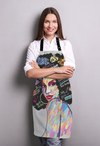 Art Contemporary Digital Painting Portrait of an Afro American Woman Face Adjustable Bib Apron Kitchen Cooking Baking Gardening Apron for Women Men